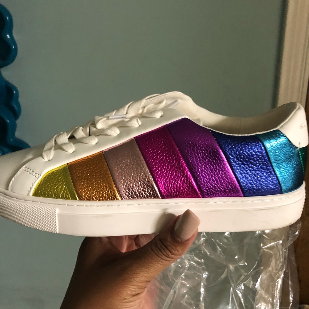Worn once! Gorgeous multi color sneakers!! Show stopper!!